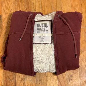 Ruehl faux fur zip-up sweatshirt
